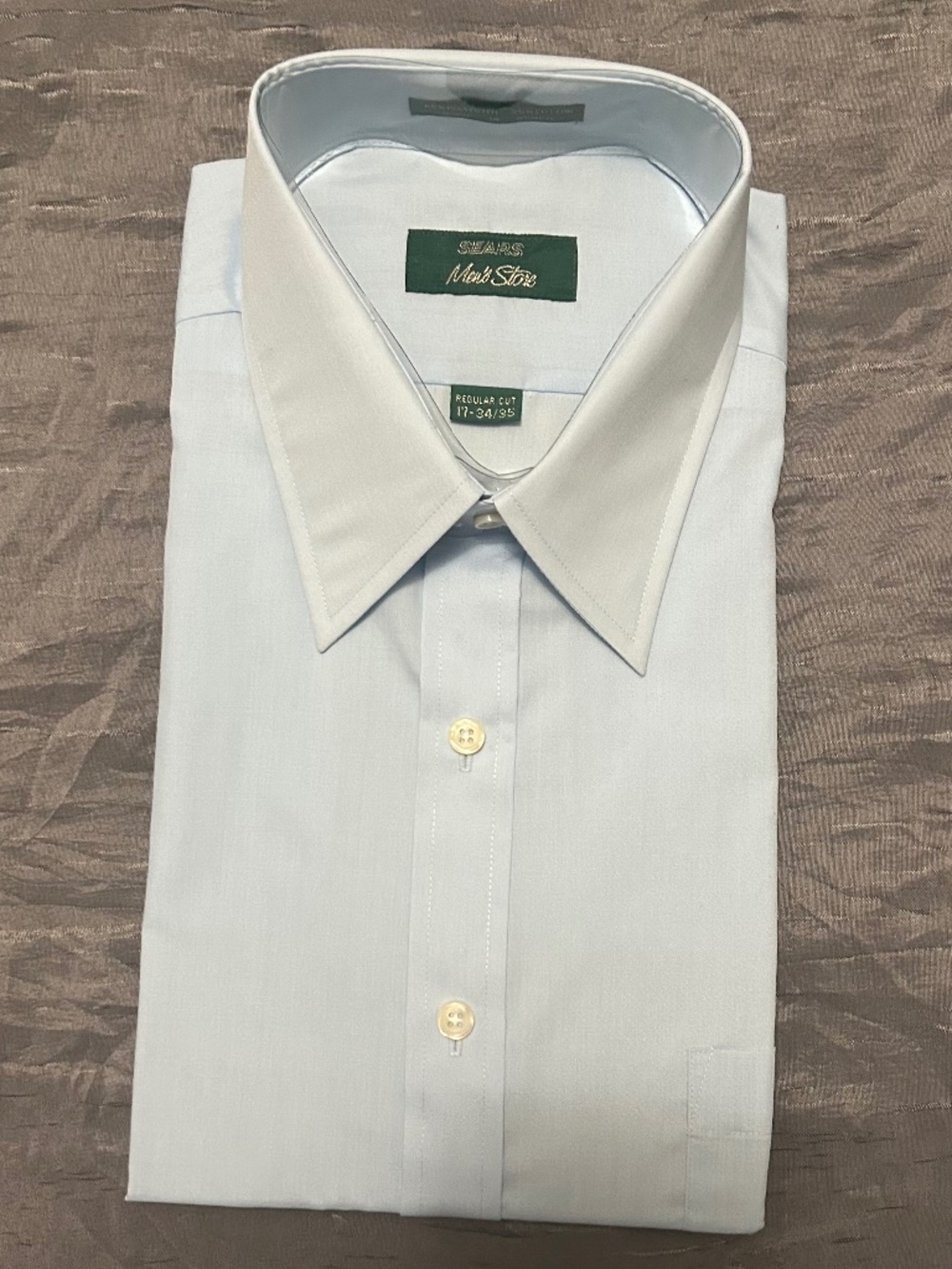 Vintage Sears Light Blue Long Sleeve Dress Shirt 👔